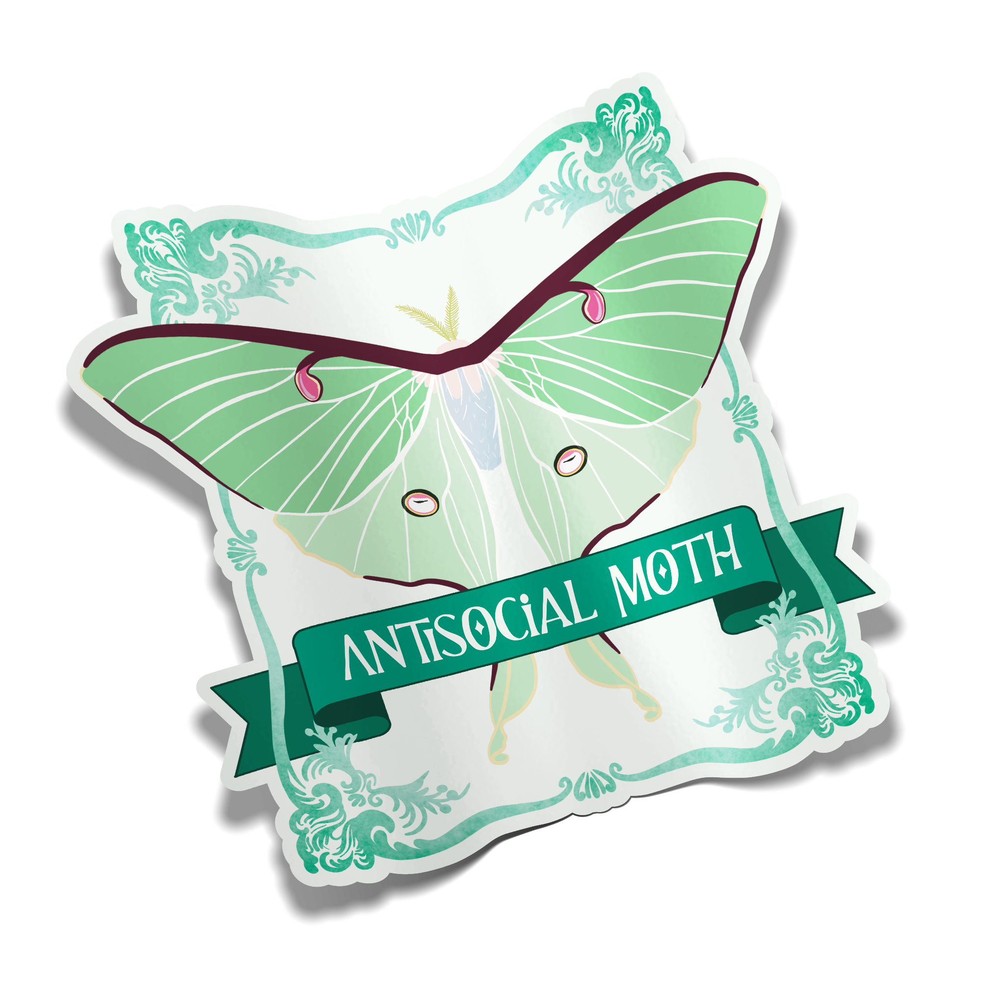 "Anti-Social Moth" Sticker