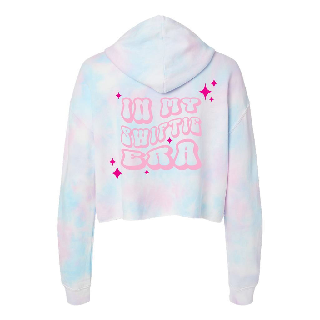 "In My Swiftie Era" Cotton Candy Crop Top Hoodie