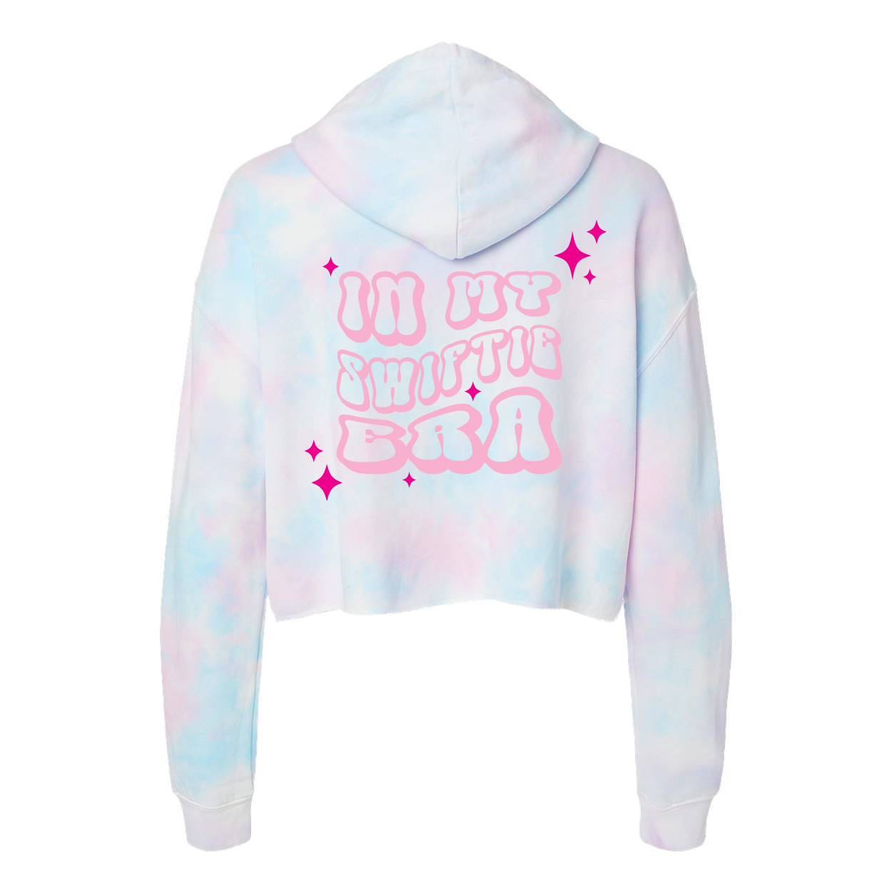 "In My Swiftie Era" Cotton Candy Crop Top Hoodie