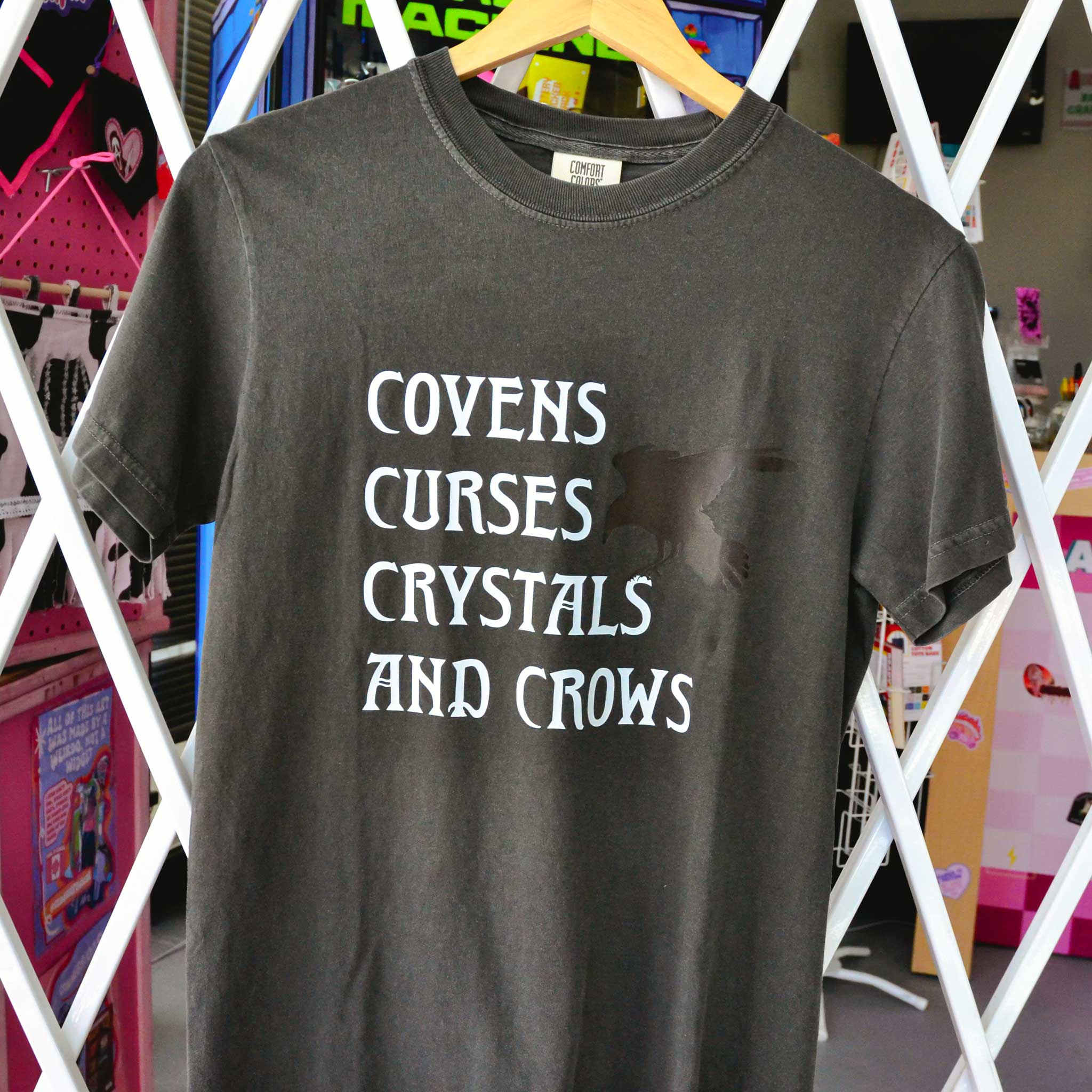 "Covens Curses Crystals and Crows" T-Shirt