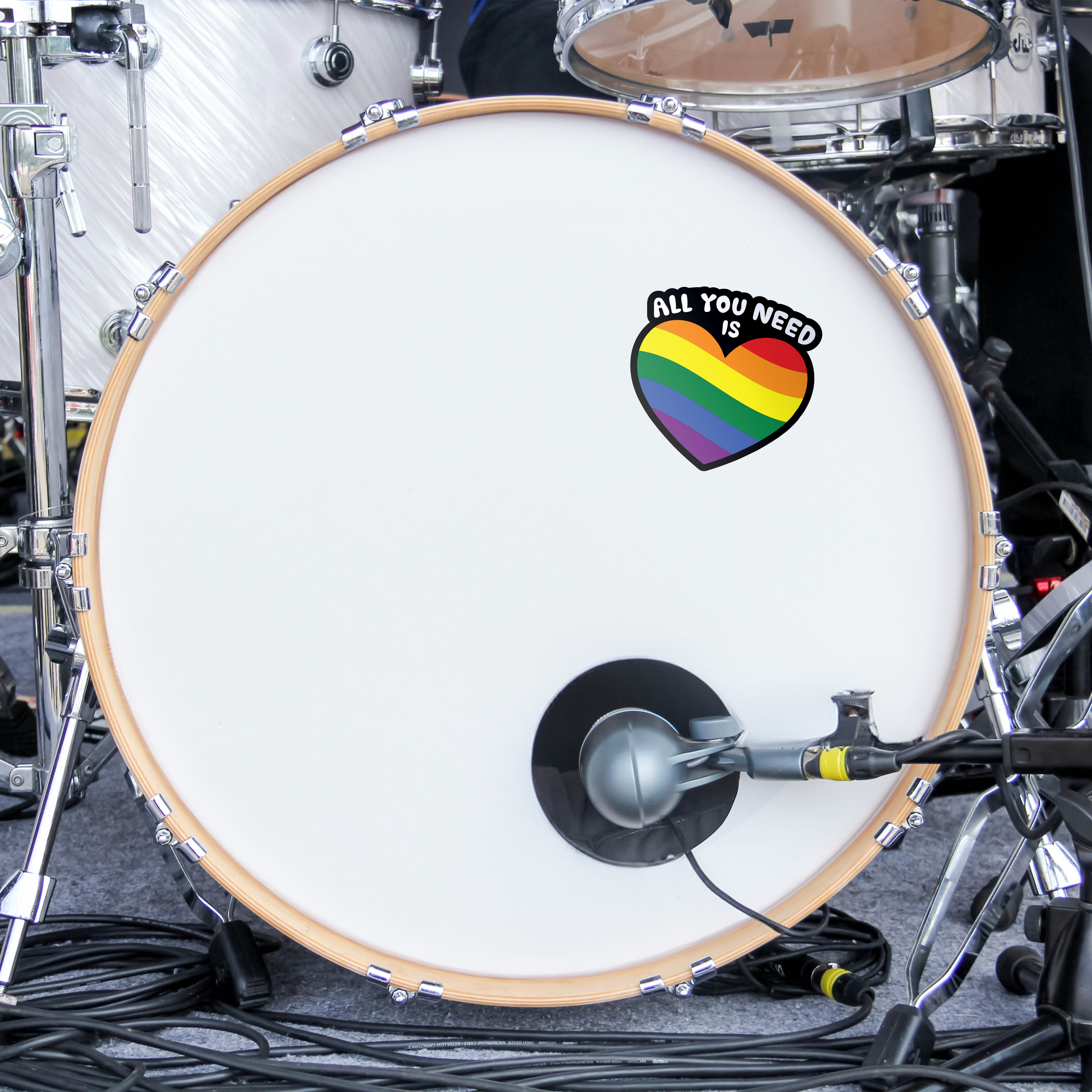 "All You Need is Love" Rainbow Heart Sticker