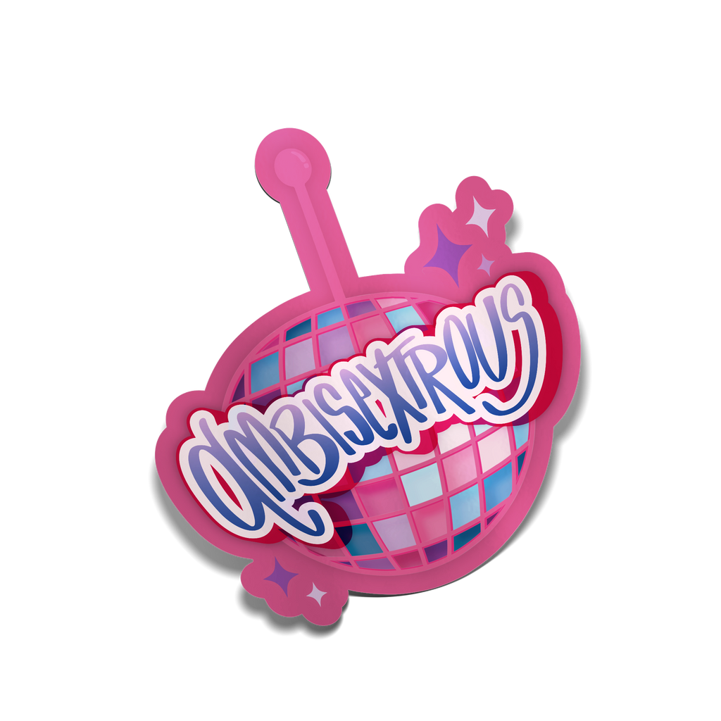"Ambisextrous" Disco Ball Sticker