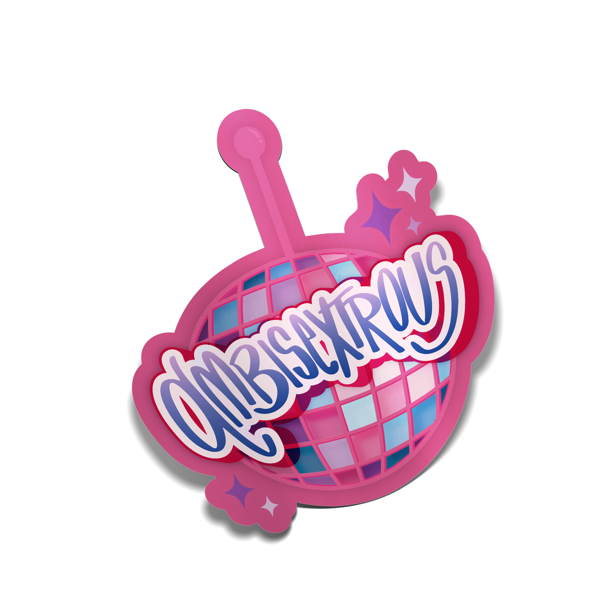 "Ambisextrous" Disco Ball Sticker