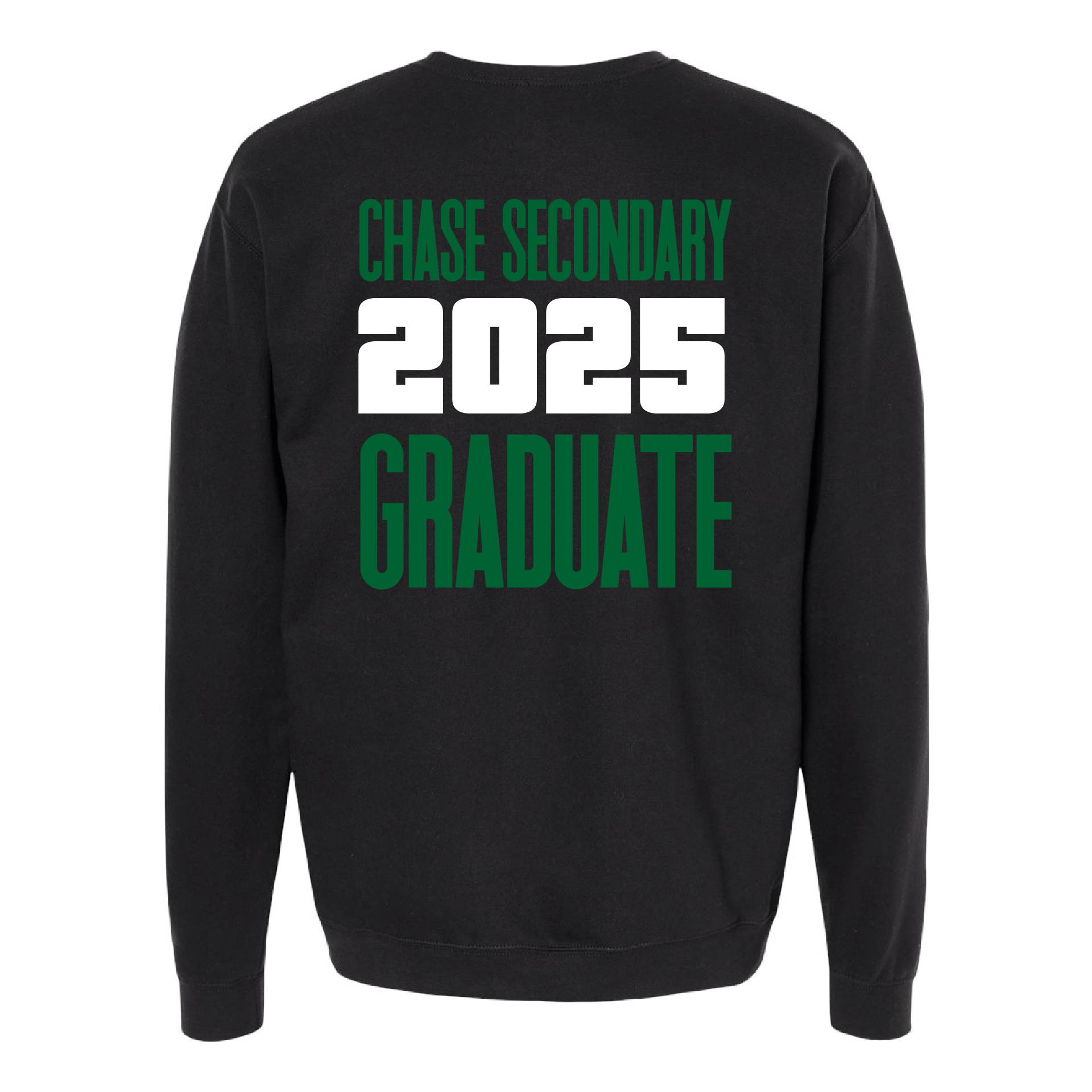 Chase Secondary School Grad 2025 Unisex Crewneck Sweater - Black - Hockey Style