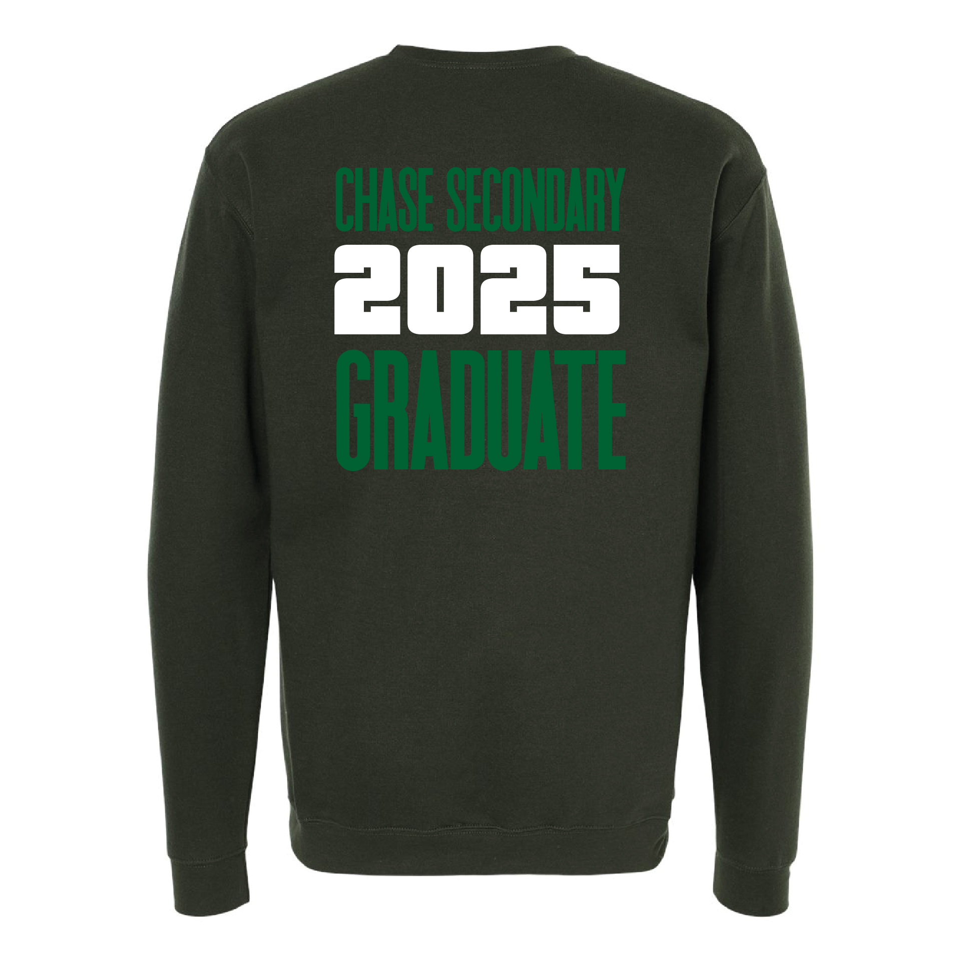 Chase Secondary School Grad 2025 Unisex Crewneck Sweater - Forest Green