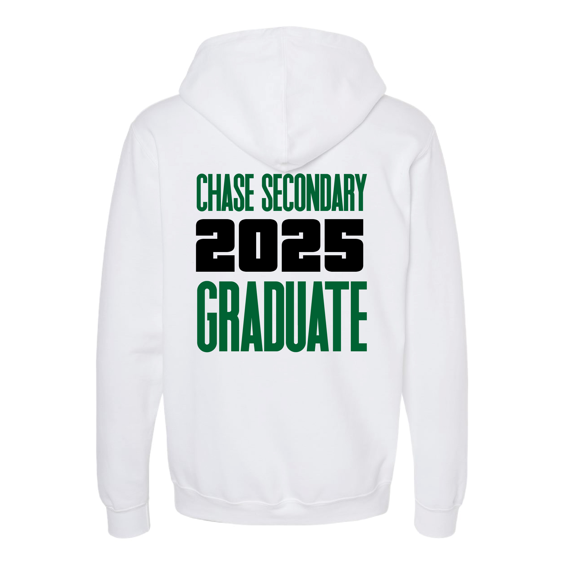 Chase Secondary School Grad 2025 Unisex Hoodie - White