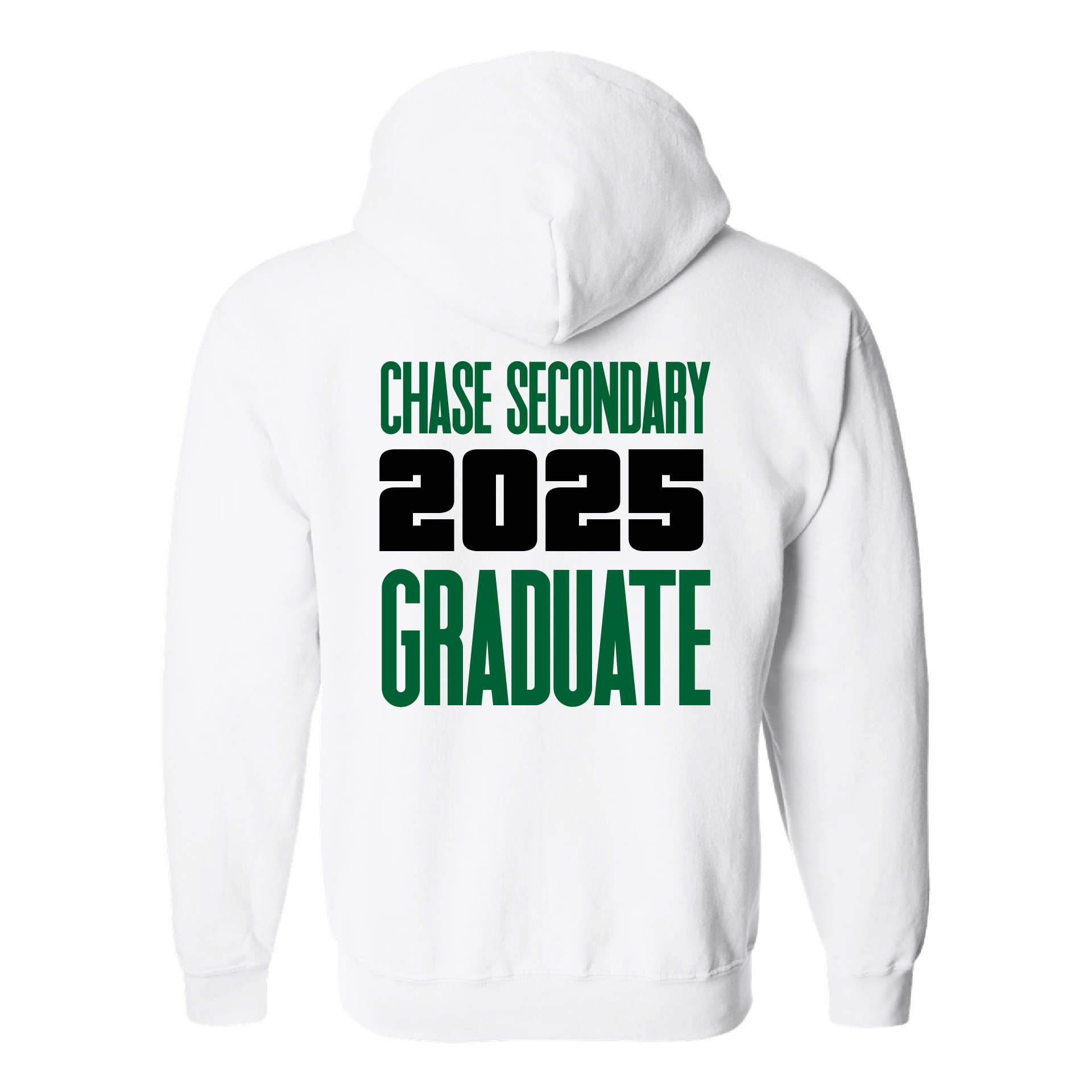 Chase Secondary School Grad 2025 Unisex Zip Up Hoodie - White