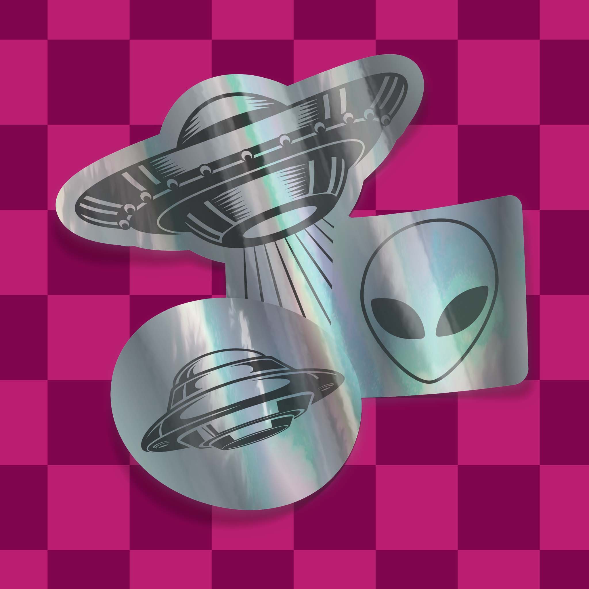 Silver Holographic Stickers