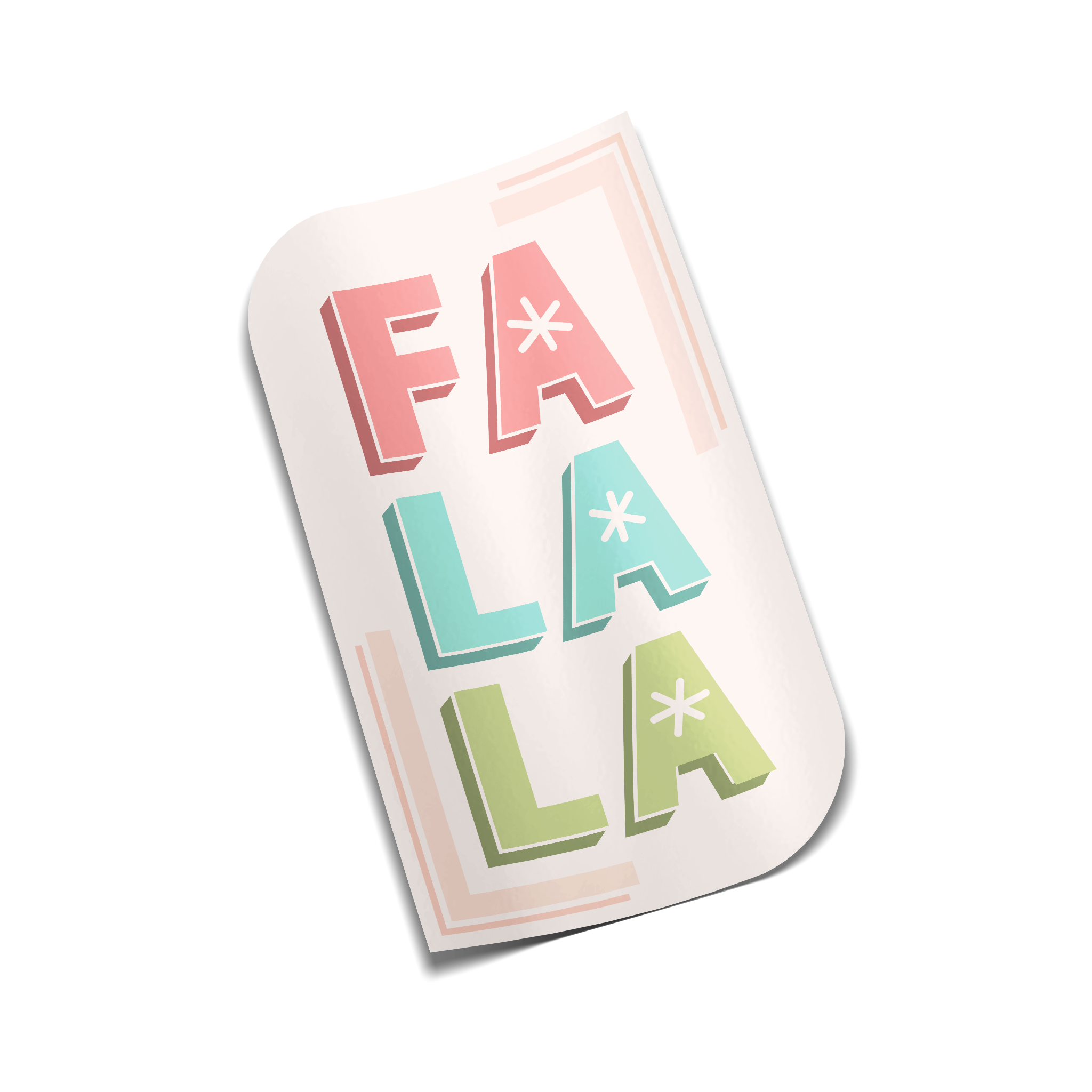 "Fa La La" Christmas Sticker
