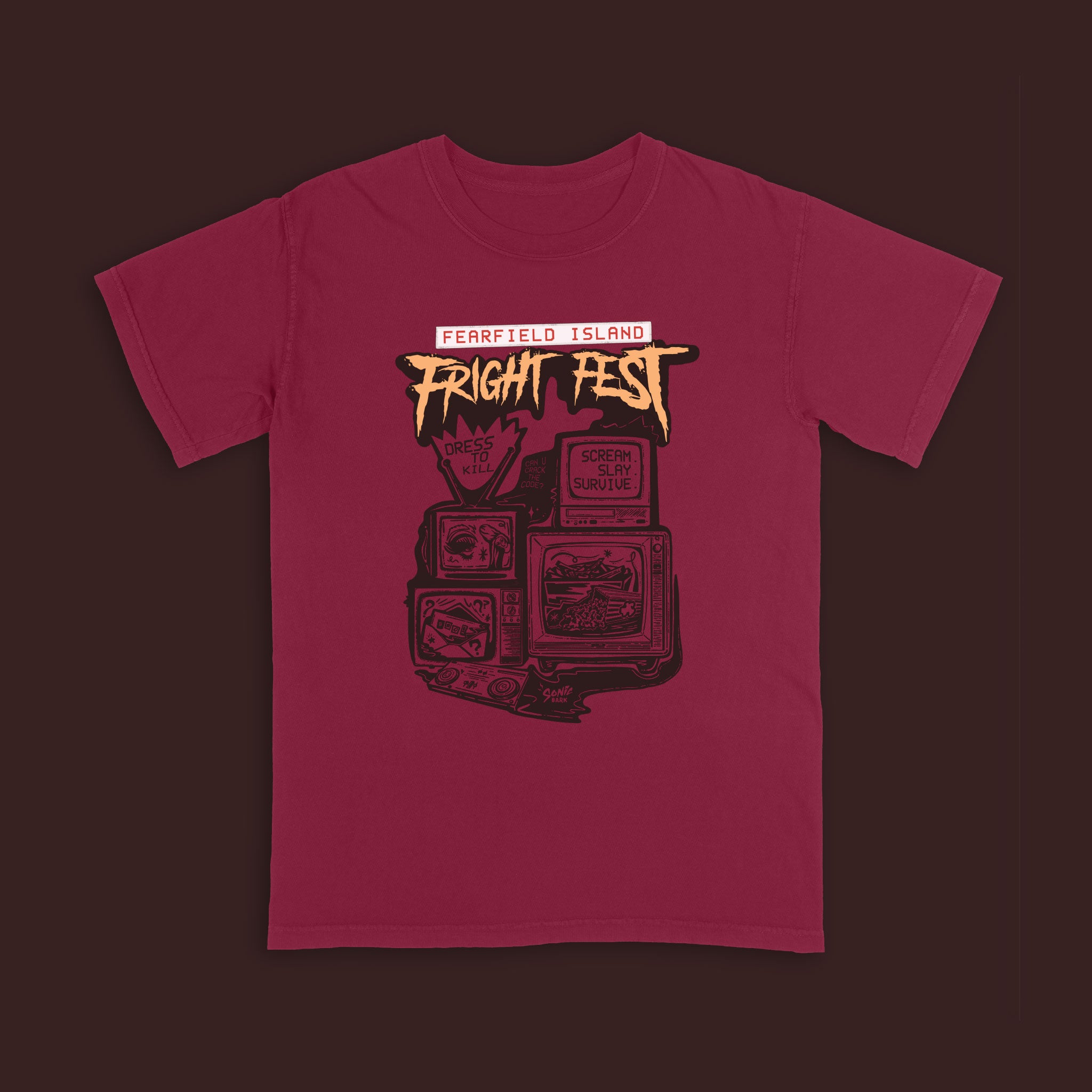 Fearfield Island Fright Fest Exclusive T-Shirt – Art by Madam Radical