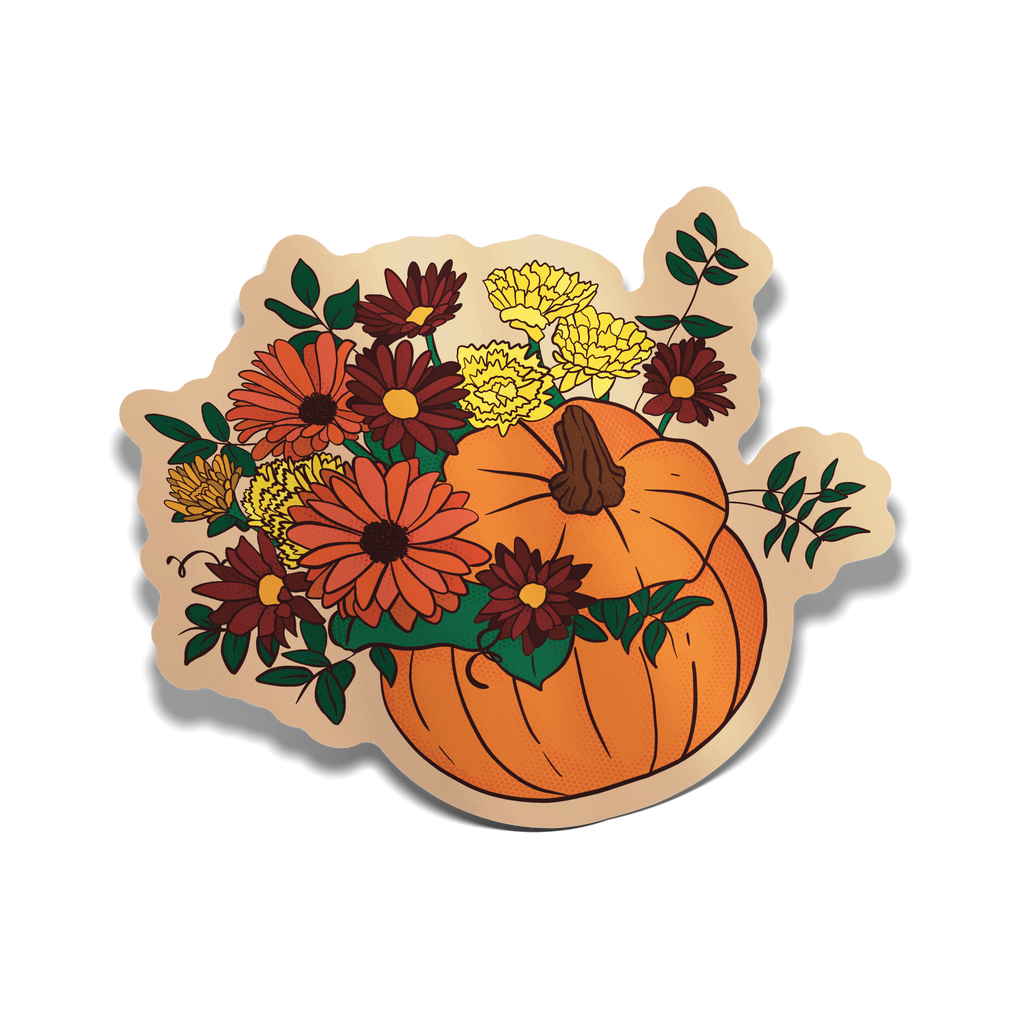 "Floral Pumpkin" Sticker