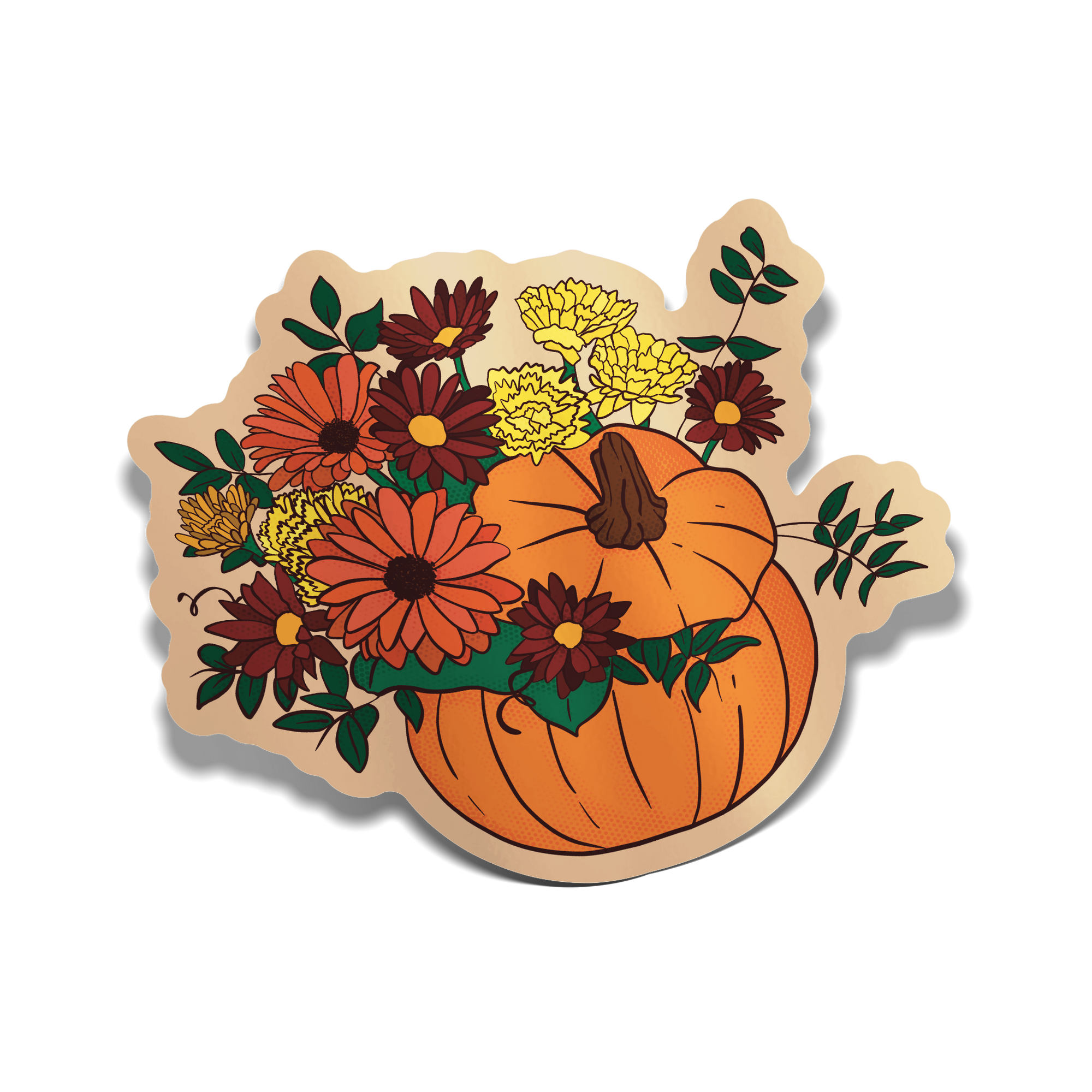 "Floral Pumpkin" Sticker
