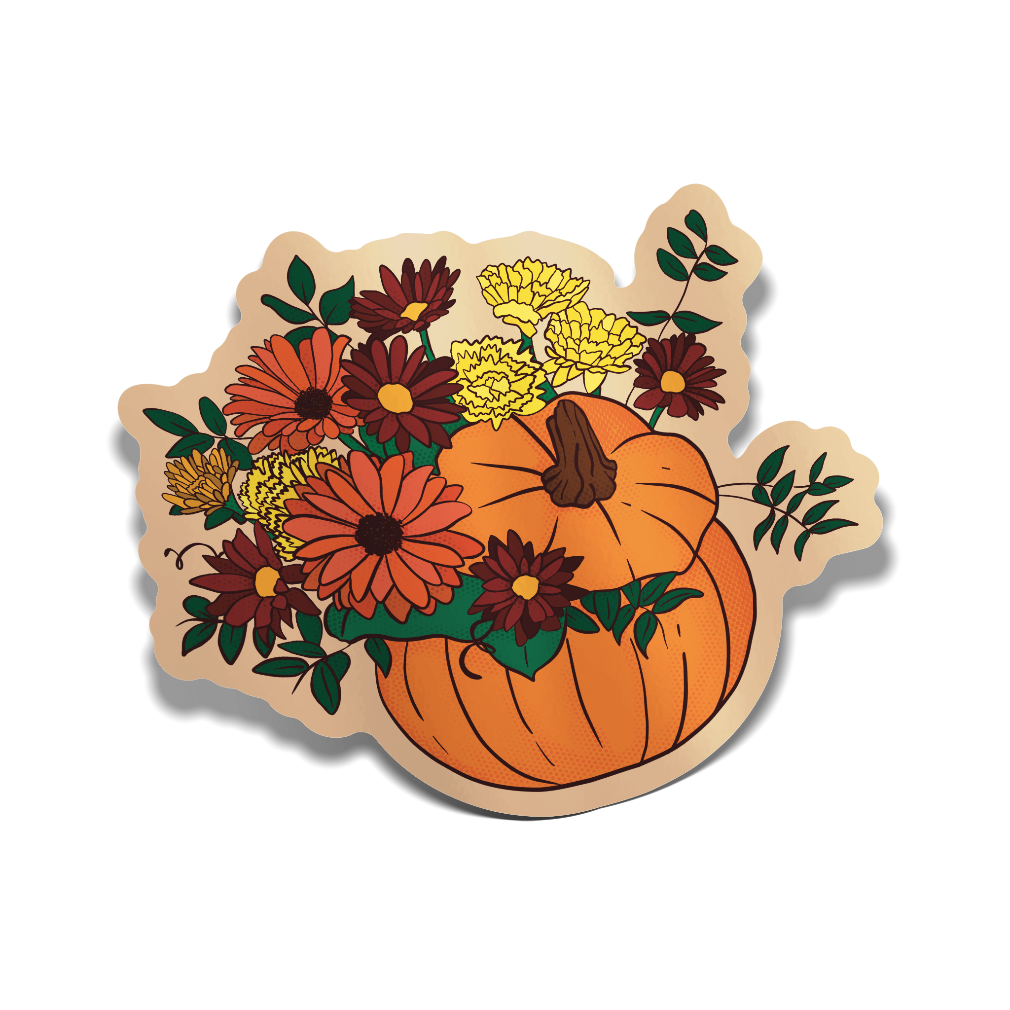 "Floral Pumpkin" Sticker