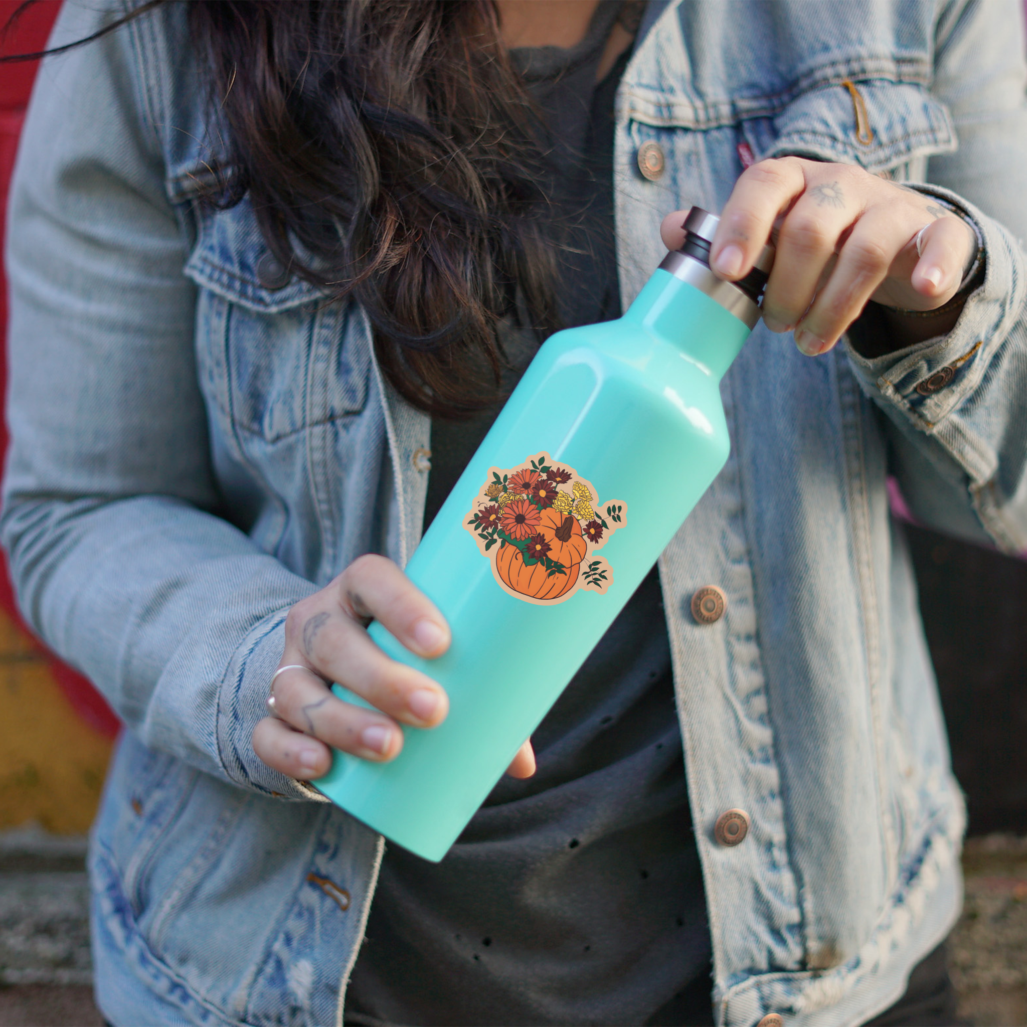 "Floral Pumpkin" Sticker