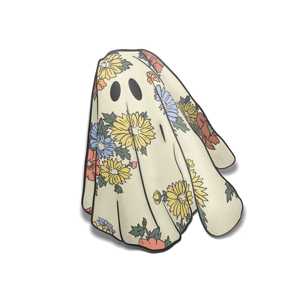 "Floral Sheet Ghost" Sticker