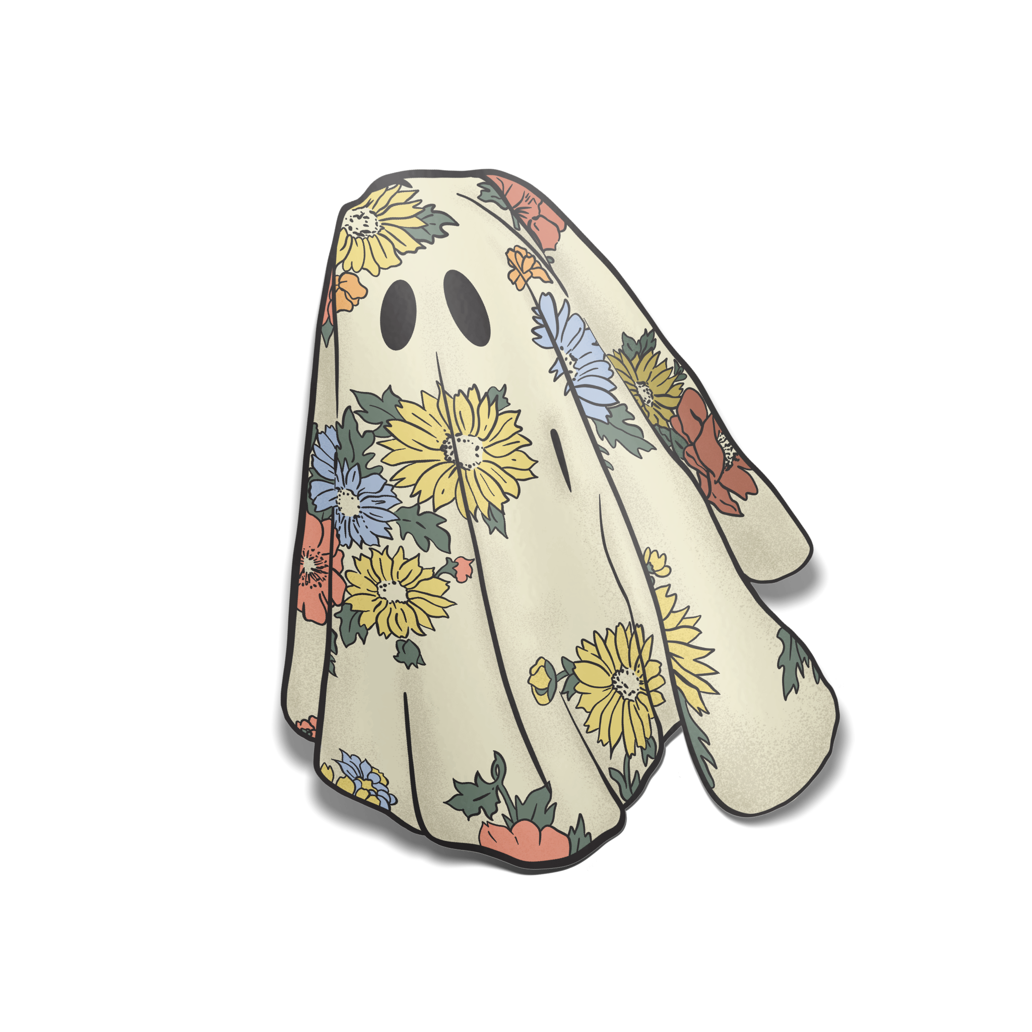 "Floral Sheet Ghost" Sticker