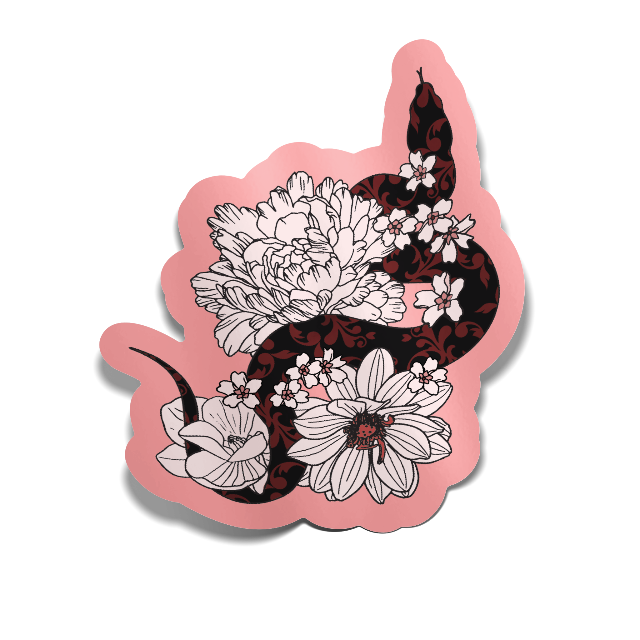 "Floral Snake" Stickers