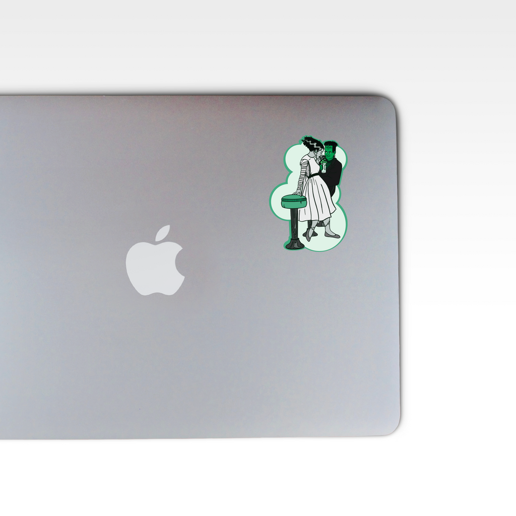 "Soda Shoppe Frankenstein and Bride of Frankenstein" Sticker