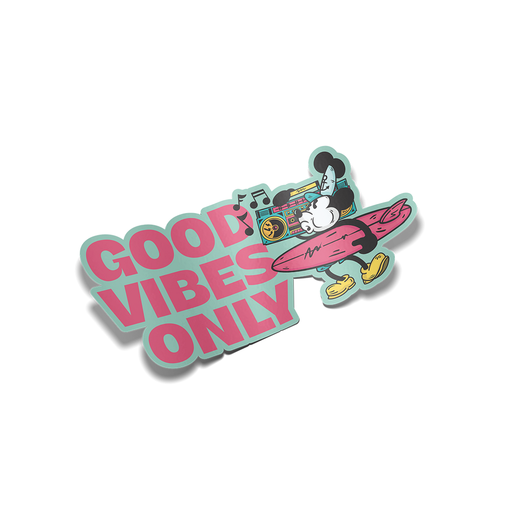 "Good Vibes Only" Steamboat Willie Sticker