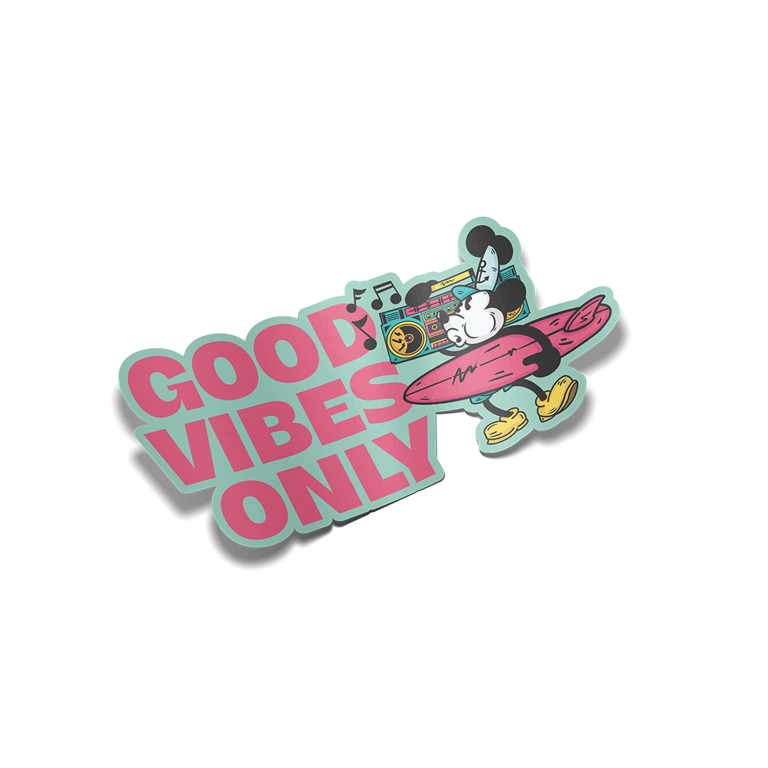 "Good Vibes Only" Steamboat Willie Sticker