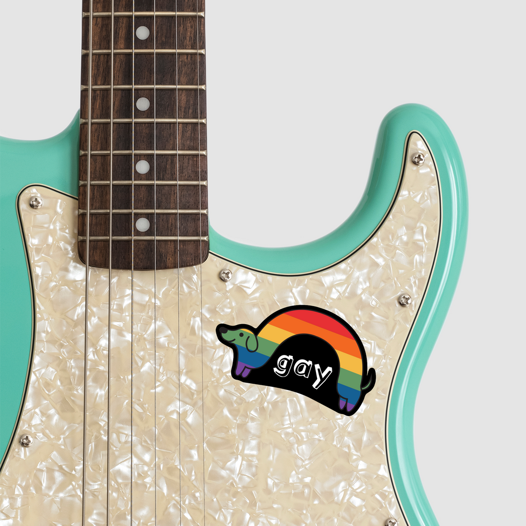 "Gay" Rainbow Wiener Dog Sticker