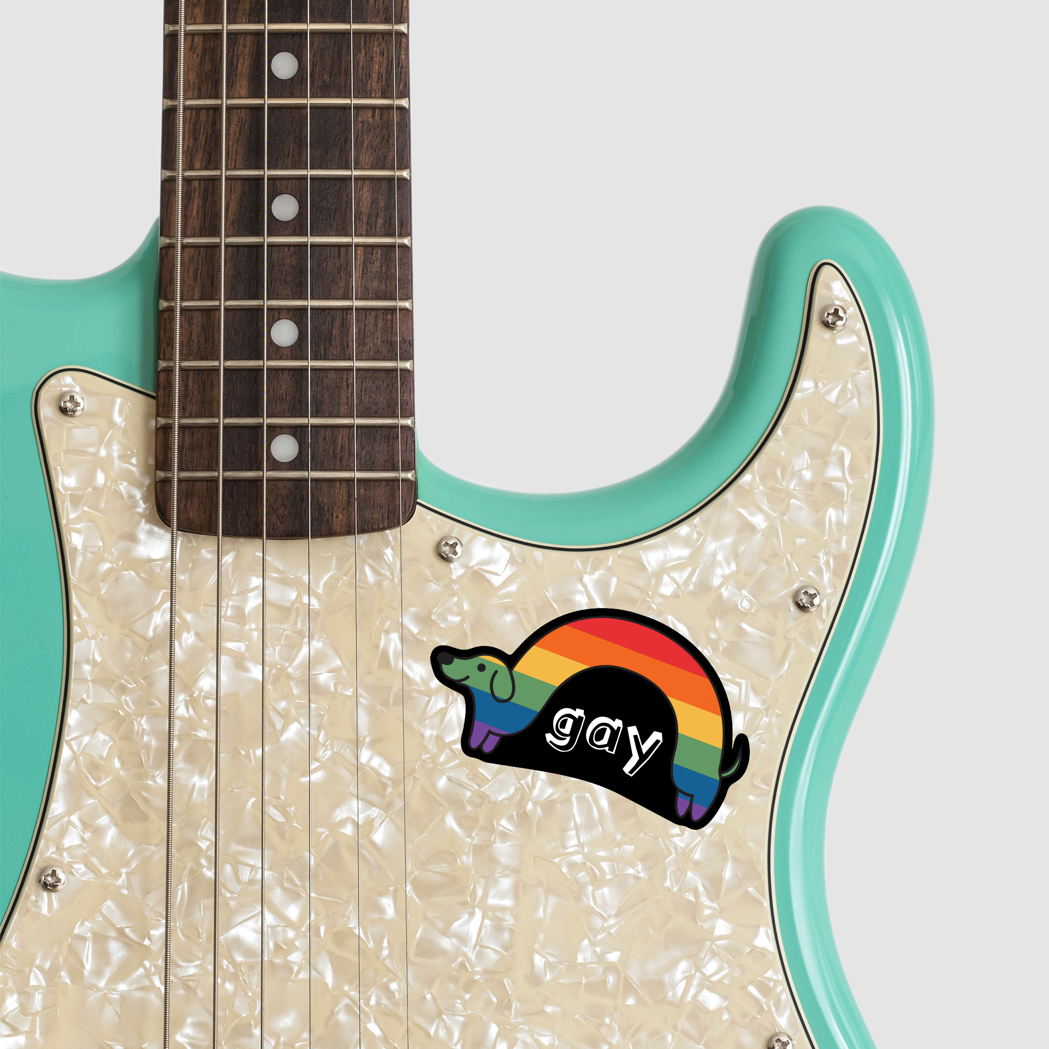 "Gay" Rainbow Wiener Dog Sticker