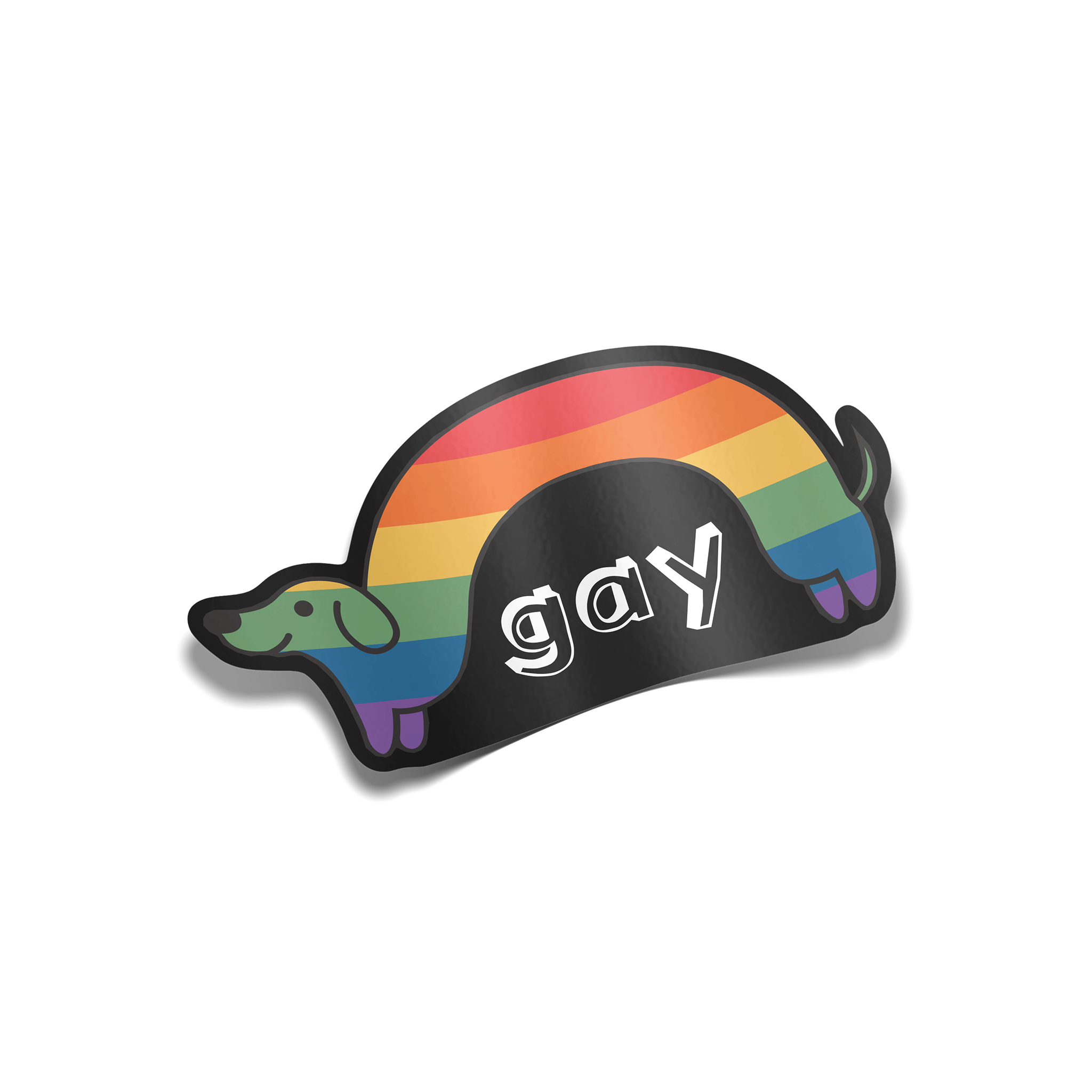 "Gay" Rainbow Wiener Dog Sticker