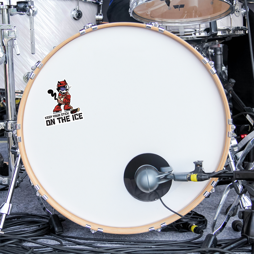 "Keep Your Stick on the Ice" Cat Sticker
