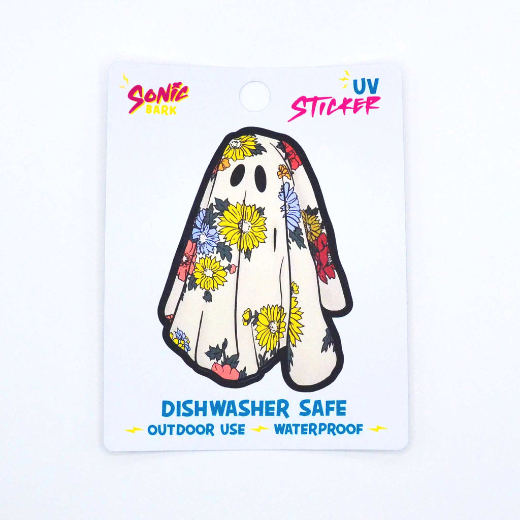 "Floral Sheet Ghost" Sticker