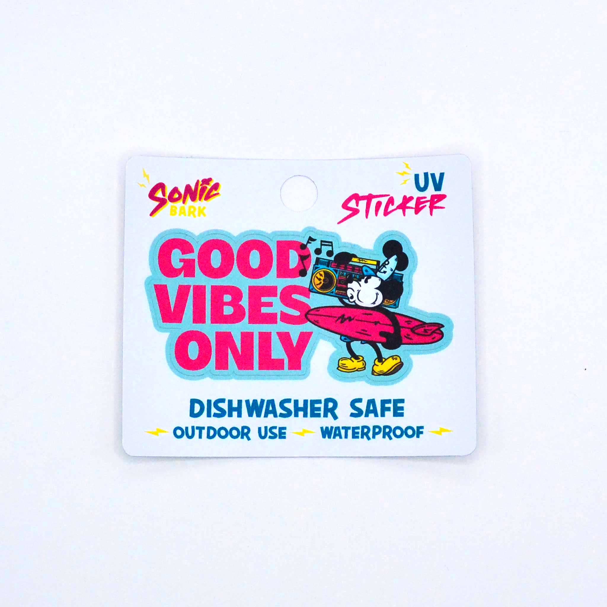 "Good Vibes Only" Steamboat Willie Sticker