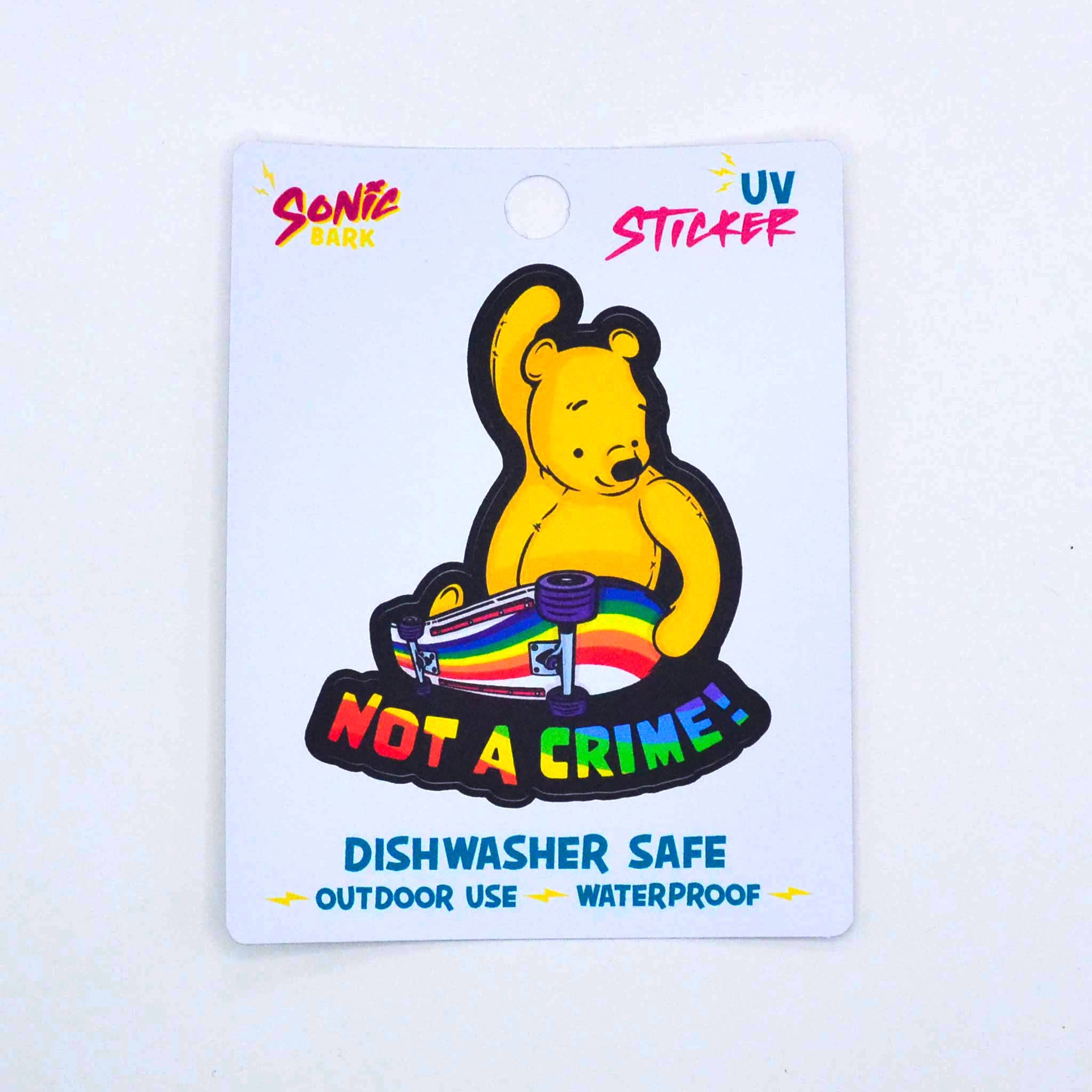 "Not A Crime" Skater Winnie the Pooh Sticker