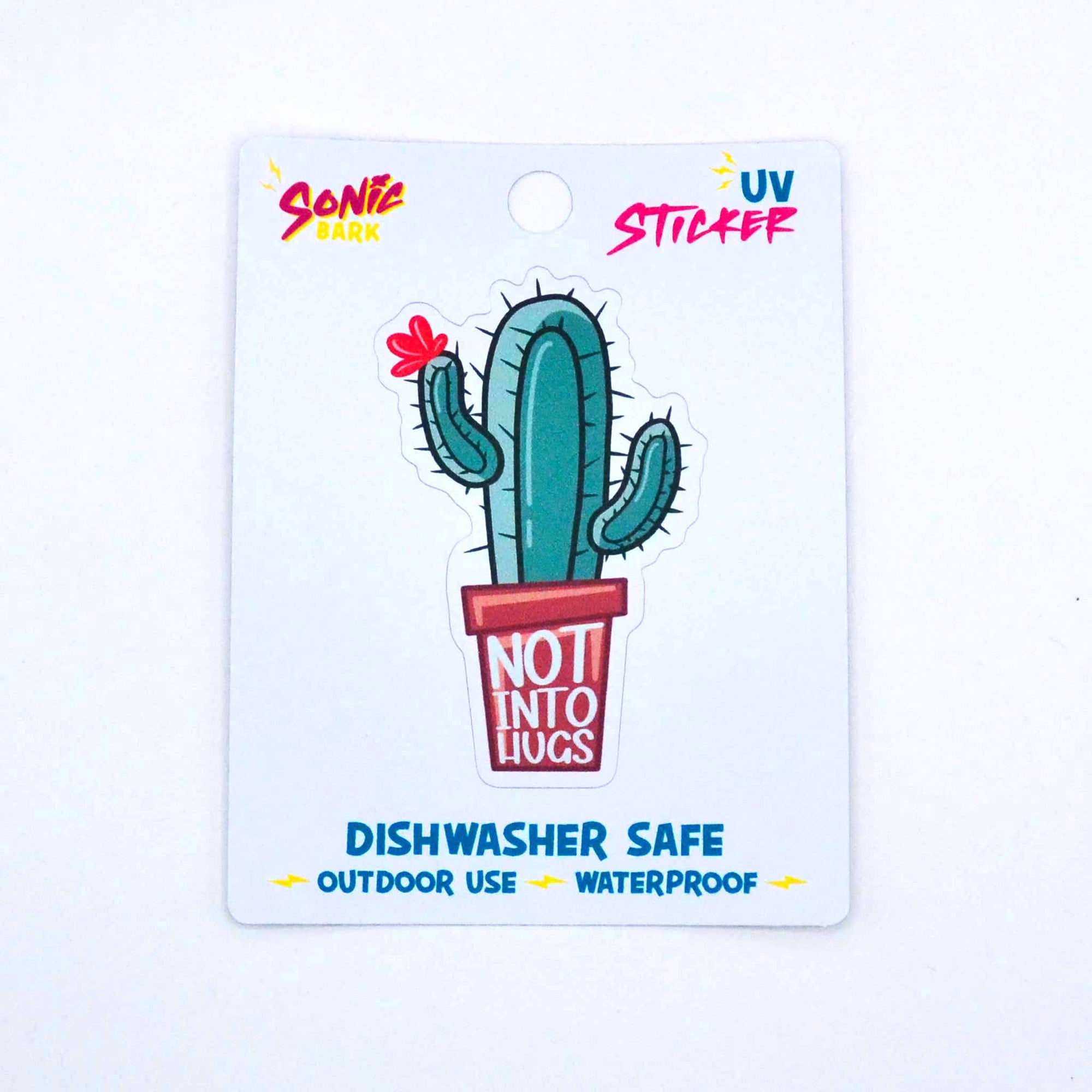 "Not Into Hugs" Cactus Sticker