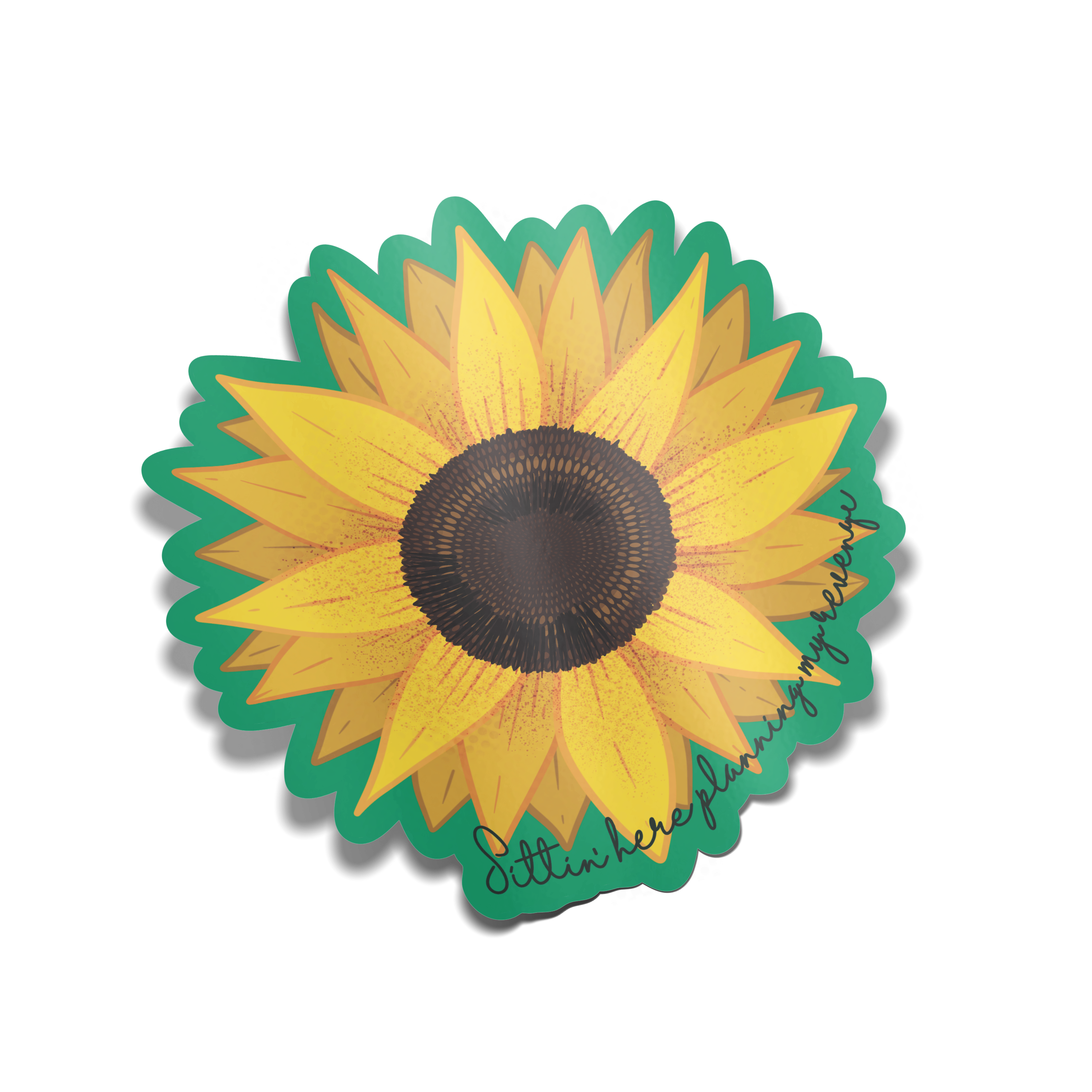 "Sitting Here Planning My Revenge" Sunflower Sticker