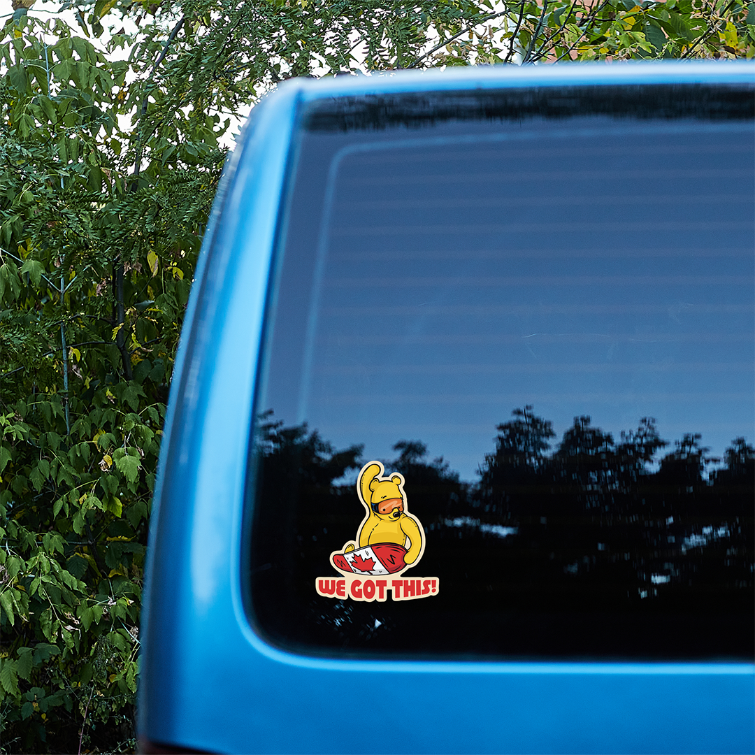"We Got This!" Snowboarder Winnie the Pooh Sticker