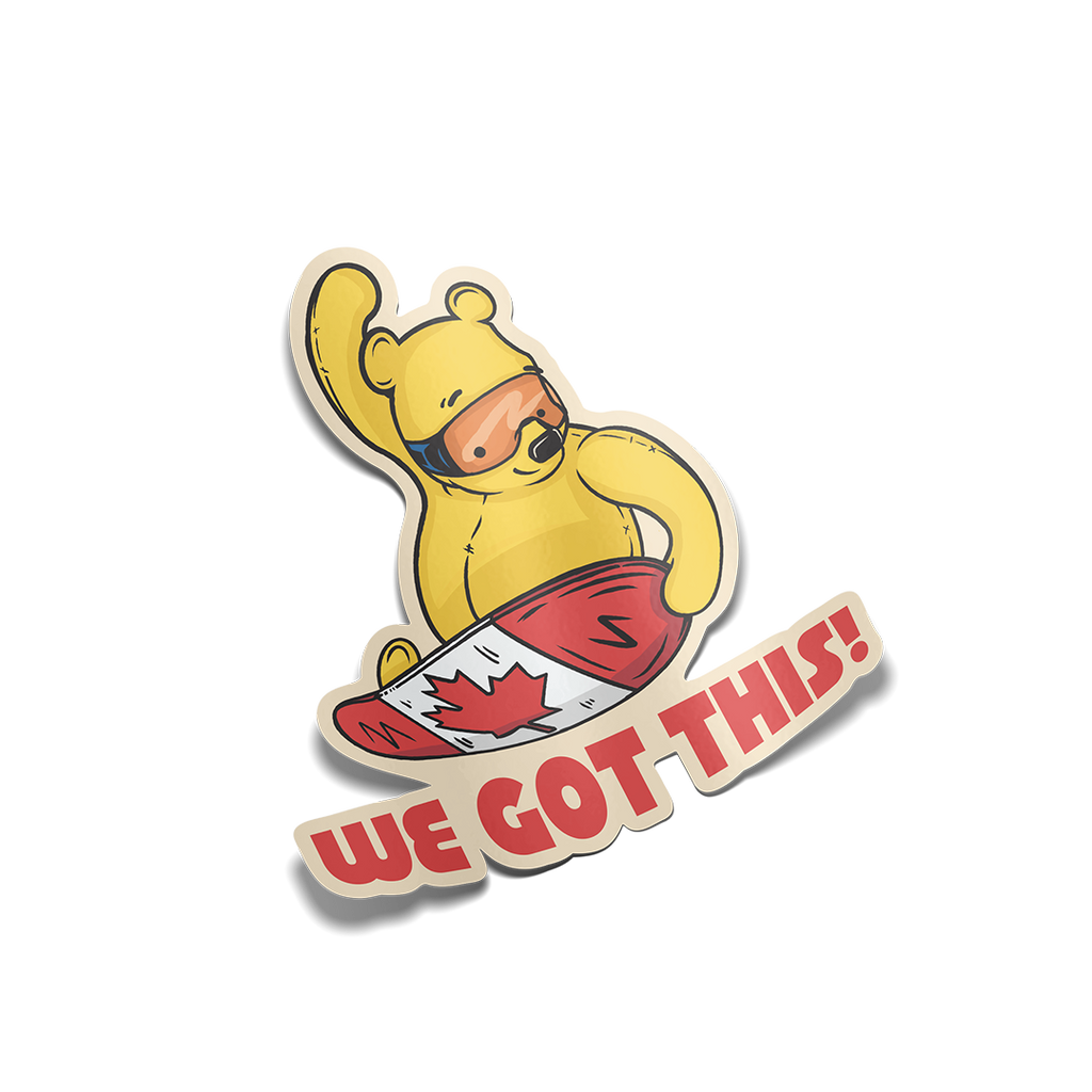 "We Got This!" Snowboarder Winnie the Pooh Sticker