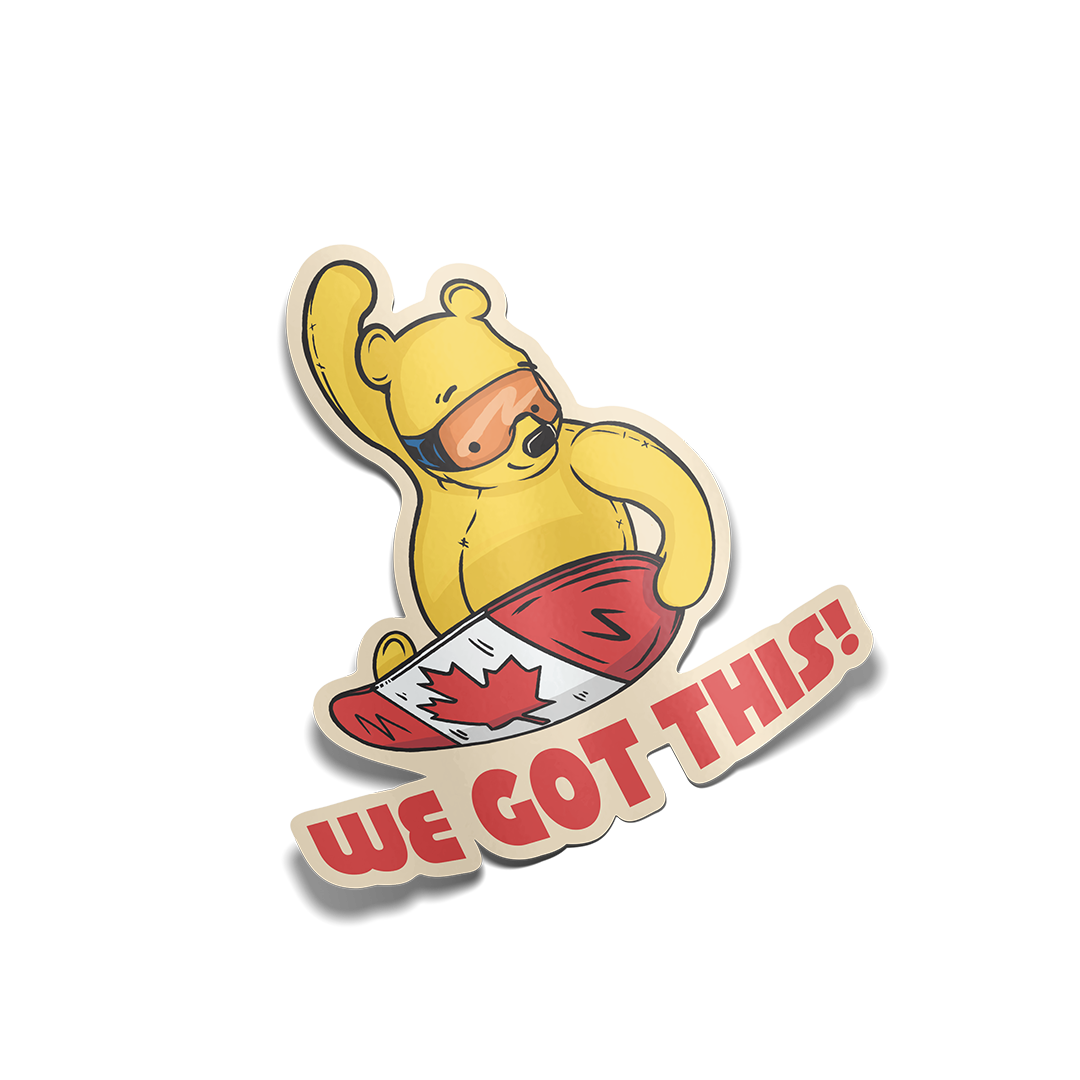 "We Got This!" Snowboarder Winnie the Pooh Sticker